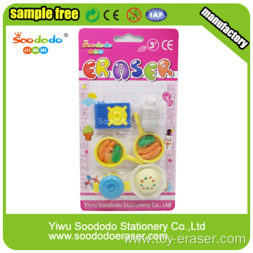 Round Colorful Dolls School Eraser